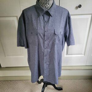 Croft & Barrow Men's Gray Chambray Quick Dry Short-Sleeve Button-Up Shirt